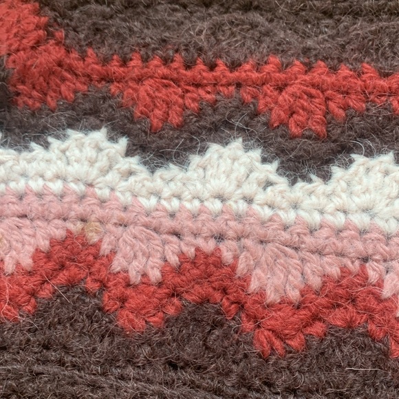 J. Crew Alpaca Blend Zigzag Fair Isle Sweater Knit by Hand Size M Jewel tones - Picture 4 of 4